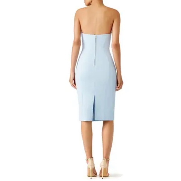 J Jill light blue strapless Harlow ultra stretchy midi pencil dress euc - Picture 4 of 7